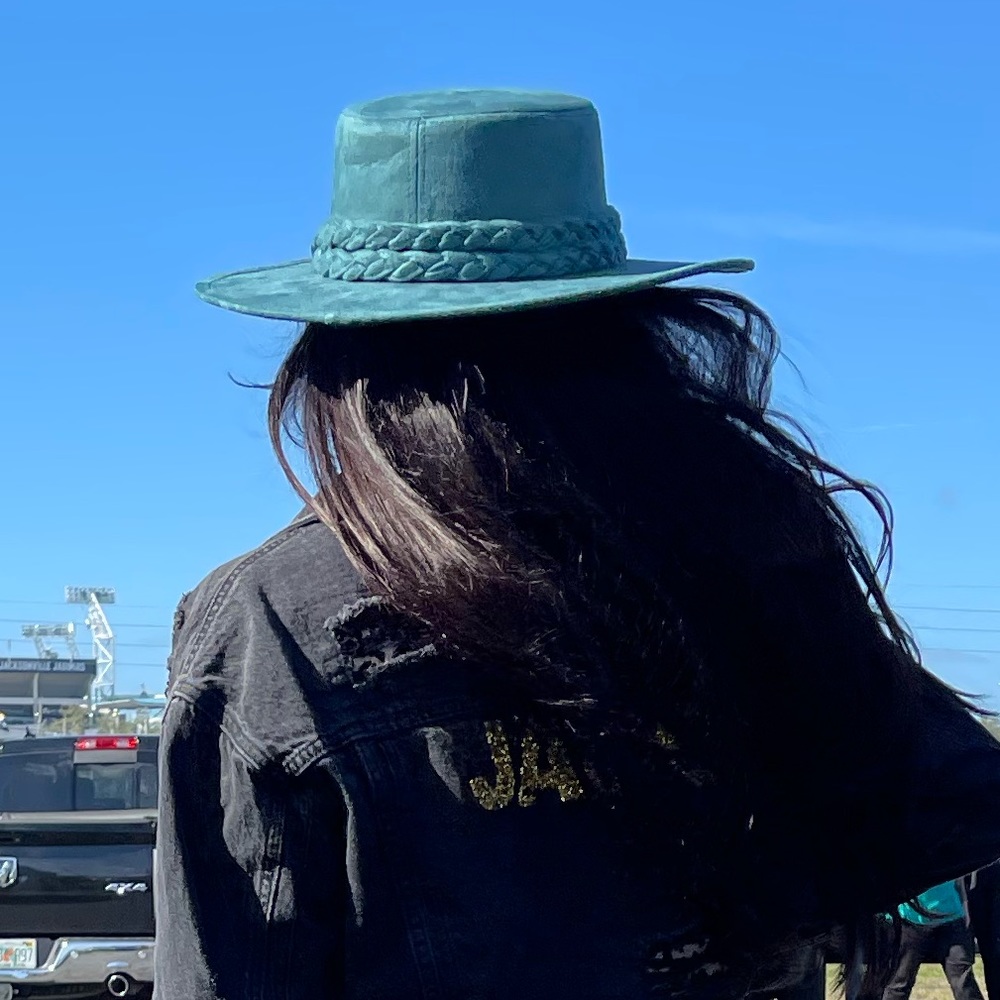 Western Teal Hat with Braided Band - Picture 7 of 8